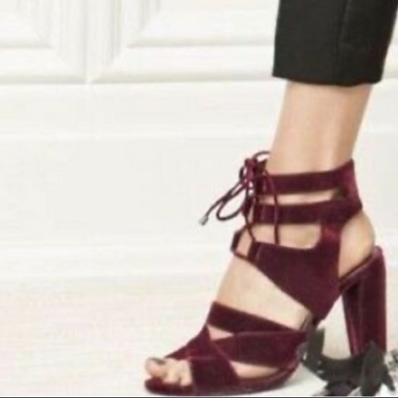 Halogen Shoes - NEW Halogen Burgundy Lani Strappy Lace-Up Sandals